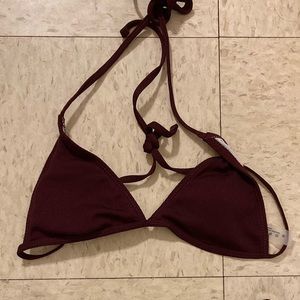 Maroon Ribbed cheeky bikini